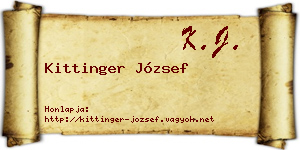 Kittinger József névjegykártya
